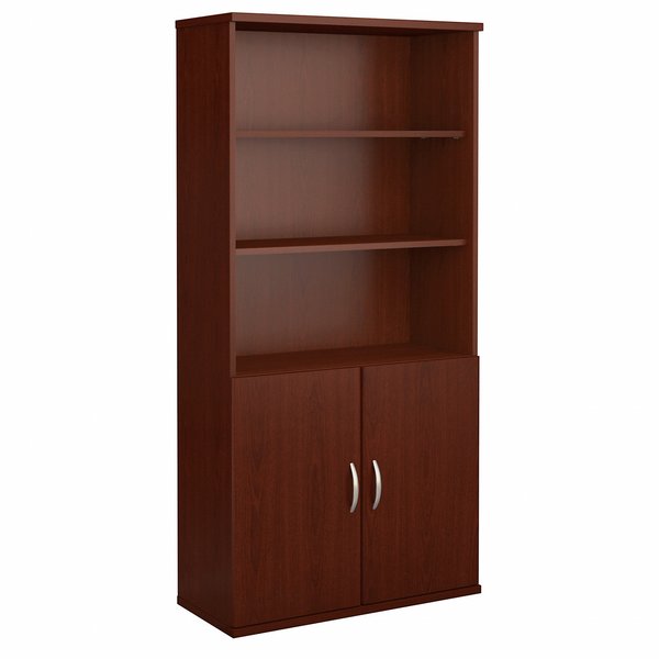 Bush Business Furniture Series C 36W 5 Shelf Bookcase W/ Doors in Mahogany SRC103MA